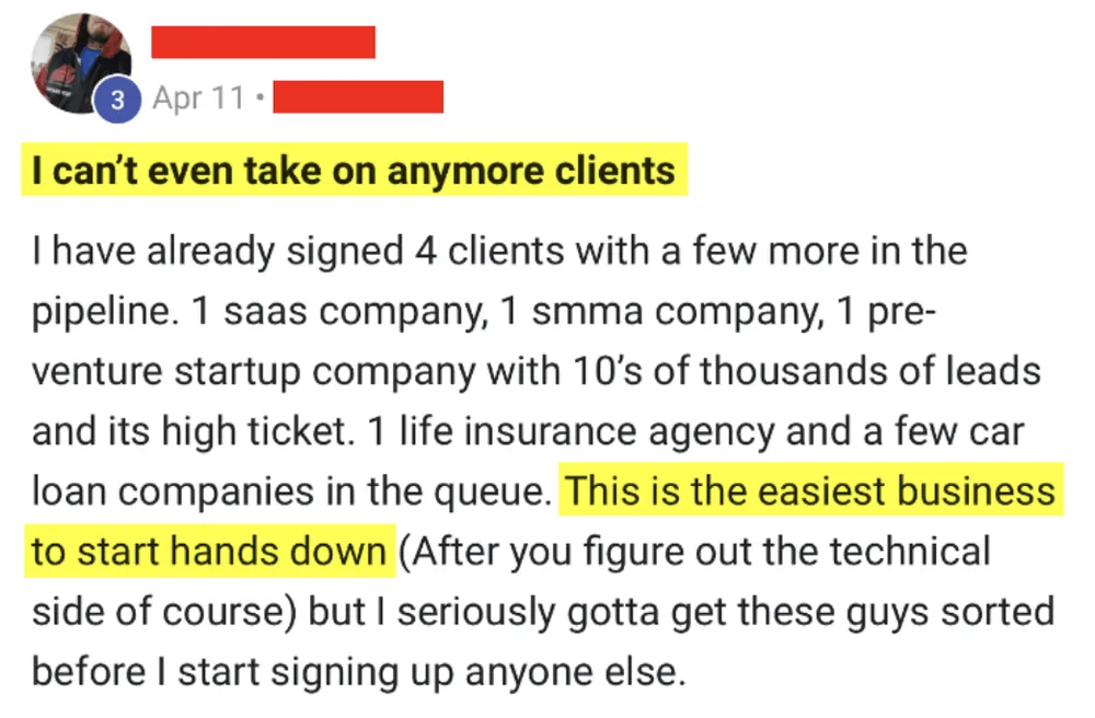Member post: I can't even take on anymore clients