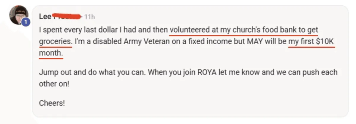 Member post from Lee