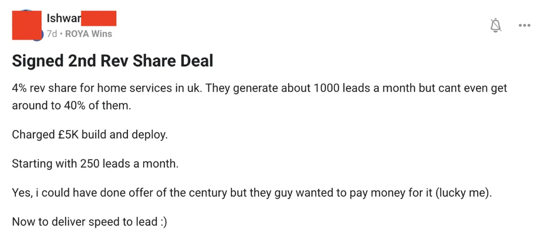 Member post: Signed 2nd Rev Share Deal